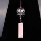 Japan Style Hand-paint Sakura Glass Wind Chimes Creative Gifts Painted Window & Door Hanging Bells Decorations Hanging Wind Chime Pendant Label Chimes Wind Bells Gift For Mom Home Stevvex
