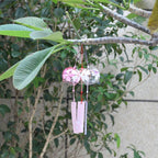 Japan Style Hand-paint Sakura Glass Wind Chimes Creative Gifts Painted Window & Door Hanging Bells Decorations Hanging Wind Chime Pendant Label Chimes Wind Bells Gift For Mom Home Stevvex
