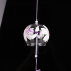 Japan Style Hand-paint Sakura Glass Wind Chimes Creative Gifts Painted Window & Door Hanging Bells Decorations Hanging Wind Chime Pendant Label Chimes Wind Bells Gift For Mom Home Stevvex