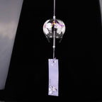 Japan Style Hand-paint Sakura Glass Wind Chimes Creative Gifts Painted Window & Door Hanging Bells Decorations Hanging Wind Chime Pendant Label Chimes Wind Bells Gift For Mom Home Stevvex