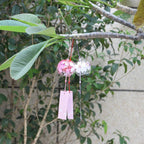 Japan Style Hand-paint Sakura Glass Wind Chimes Creative Gifts Painted Window & Door Hanging Bells Decorations Hanging Wind Chime Pendant Label Chimes Wind Bells Gift For Mom Home Stevvex