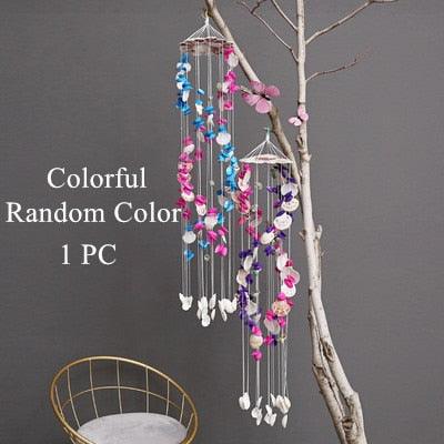 Japanese Wind Chimes Bells Hanging Ornaments Mobile Portable Waterproof Outdoor Wind-chime Mediterranean Style Home Garden Yard Decoration Natural Shell Wind Chimes Birthday Gifts Stevvex