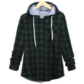 Multicolor Checked Hooded Cardigan for Women Pi-Mart