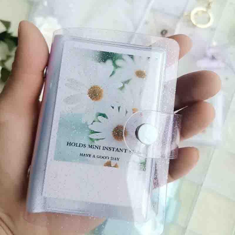 Jelly Color Photo Album for Mini Card Photo Sticker Album Mini Photo Album Transparent Glitter Card Holder Gifts For Valentine Gifts for Friends Stevvex
