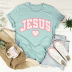 Jesus Floral Tee Peachy Sunday