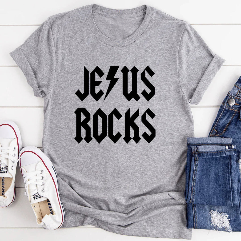 Jesus Rocks Tee - SJB-DIAMOND ELITES