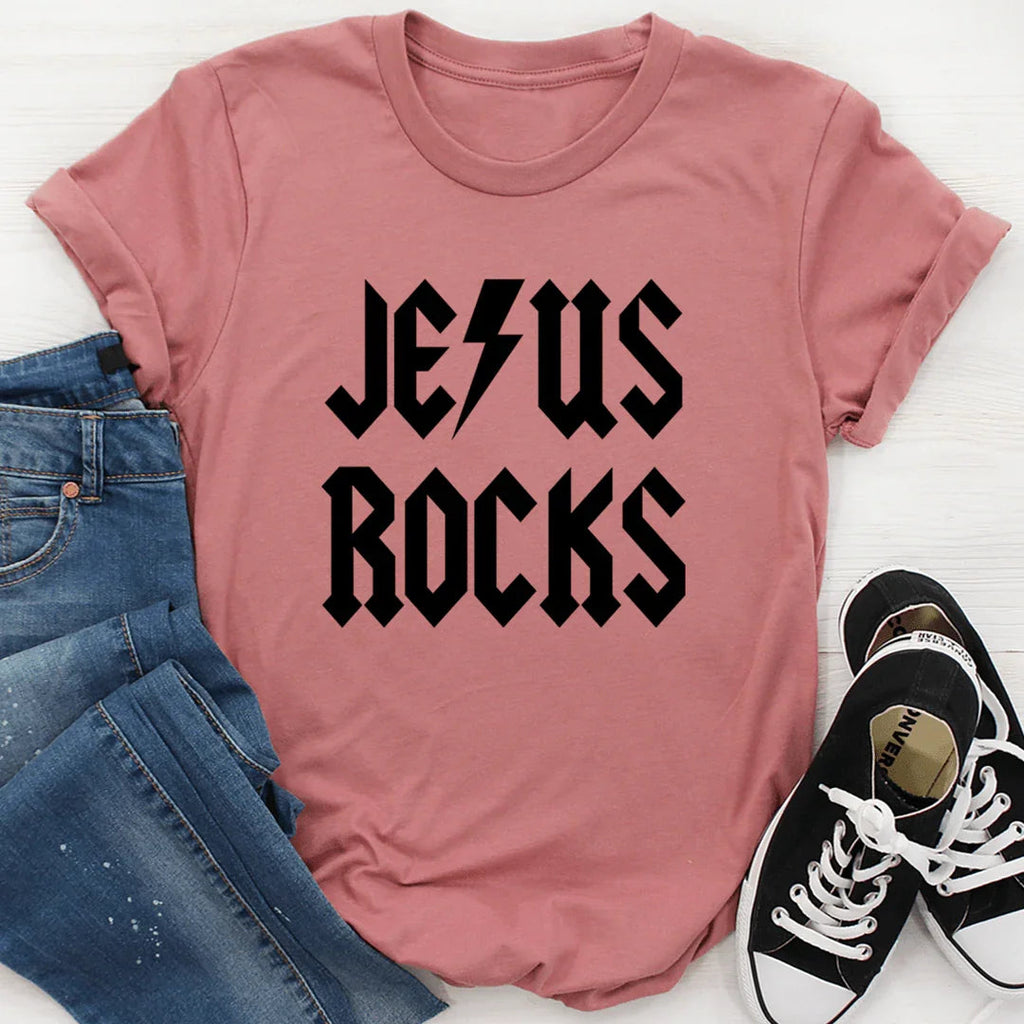 Jesus Rocks Tee - SJB-DIAMOND ELITES