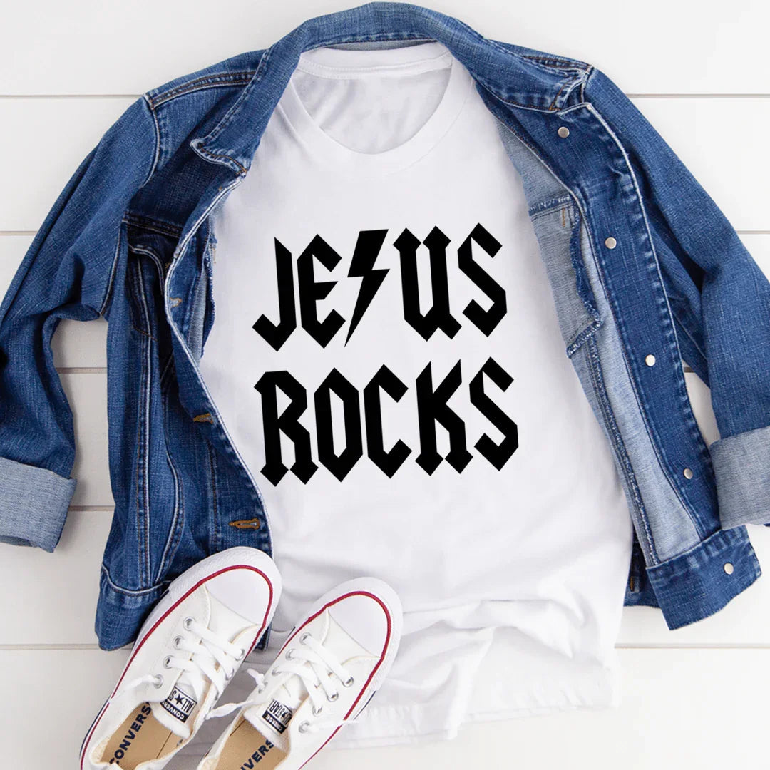 Jesus Rocks Tee - SJB-DIAMOND ELITES