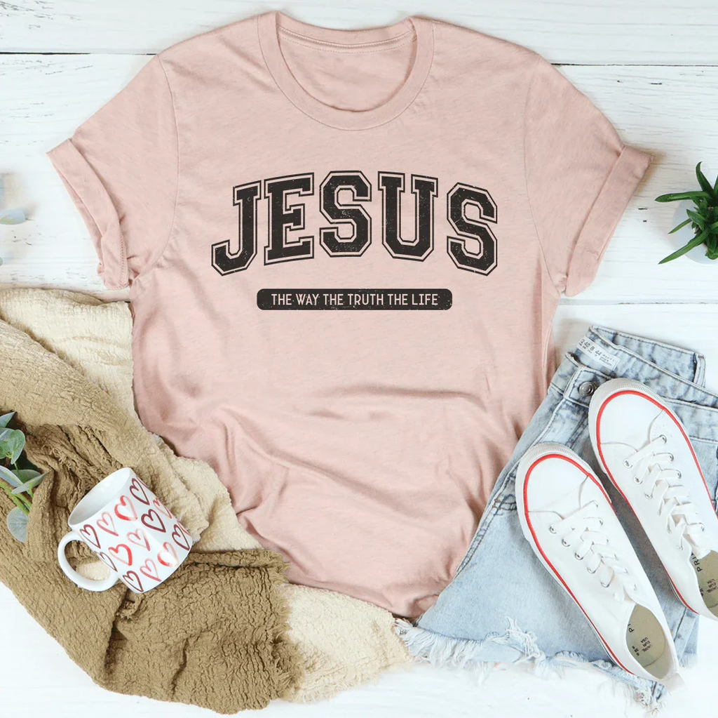 Jesus The Way The Truth The Life Tee Peachy Sunday