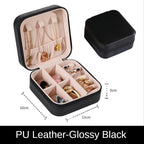 Jewelry Organizer Display Travel PU Leather Jewelry Case Boxes Travel Portable Jewelry Box Storage Organizer Earring Holder Gift Jewellery Box Organizer Small Portable PU Leather Travel Jewelry Storage Case for Rings Earrings Necklace