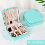 Jewelry Organizer Display Travel PU Leather Jewelry Case Boxes Travel Portable Jewelry Box Storage Organizer Earring Holder Gift Jewellery Box Organizer Small Portable PU Leather Travel Jewelry Storage Case for Rings Earrings Necklace