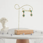 Jewelry Organizer Wooden Rack Bracelet Earring Holder Display Decoration Stand Earring Support Display Decoration Rack Small Jewelry Display Holder T-Shaped Iron Fashion Home Bracelet Pendant Jewelry Storage Shelf Stand for Woman Girls Stevvex