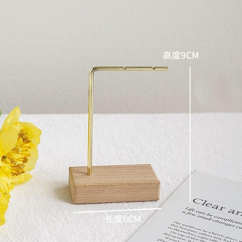 Jewelry Organizer Wooden Rack Bracelet Earring Holder Display Decoration Stand Earring Support Display Decoration Rack Small Jewelry Display Holder T-Shaped Iron Fashion Home Bracelet Pendant Jewelry Storage Shelf Stand for Woman Girls Stevvex