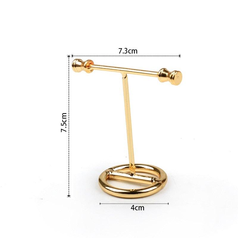 Jewelry Organizer Wooden Rack Bracelet Earring Holder Display Decoration Stand Earring Support Display Decoration Rack Small Jewelry Display Holder T-Shaped Iron Fashion Home Bracelet Pendant Jewelry Storage Shelf Stand for Woman Girls Stevvex