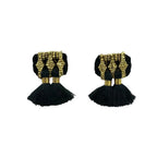 Jhumka Tassel Earrings Boho Handmade Cotton Tassels Zinc Alloy 4 Colors BandsCo Straps