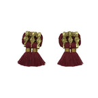 Jhumka Tassel Earrings Boho Handmade Cotton Tassels Zinc Alloy 4 Colors BandsCo Straps
