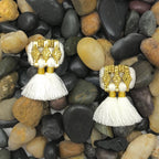 Jhumka Tassel Earrings Boho Handmade Cotton Tassels Zinc Alloy 4 Colors BandsCo Straps