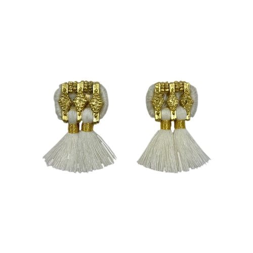 Jhumka Tassel Earrings Boho Handmade Cotton Tassels Zinc Alloy 4 Colors BandsCo Straps