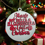 Handcrafted Wooden Christmas Ornaments Set Jingle Bells 12 Colors 3D BandsCo Straps