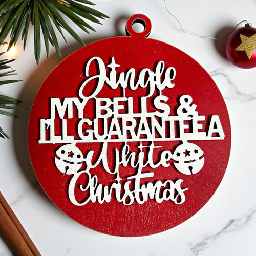Handcrafted Wooden Christmas Ornaments Set Jingle Bells 12 Colors 3D BandsCo Straps