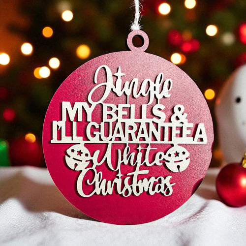 Handcrafted Wooden Christmas Ornaments Set Jingle Bells 12 Colors 3D BandsCo Straps