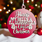 Handcrafted Wooden Christmas Ornaments Set Jingle Bells 12 Colors 3D BandsCo Straps