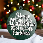 Handcrafted Wooden Christmas Ornaments Set Jingle Bells 12 Colors 3D BandsCo Straps
