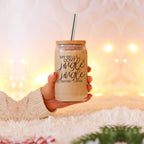 17oz Glass Tumbler With Bamboo Lid And Stainless Straws - Coffee Lover Gift BandsCo Straps