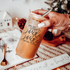 17oz Glass Tumbler With Bamboo Lid And Stainless Straws - Coffee Lover Gift BandsCo Straps
