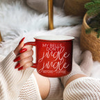 Jingle Jingle Ceramic Campfire Mug 14.5oz Red Or Green, Double Sided White Lettering, Microwave Safe