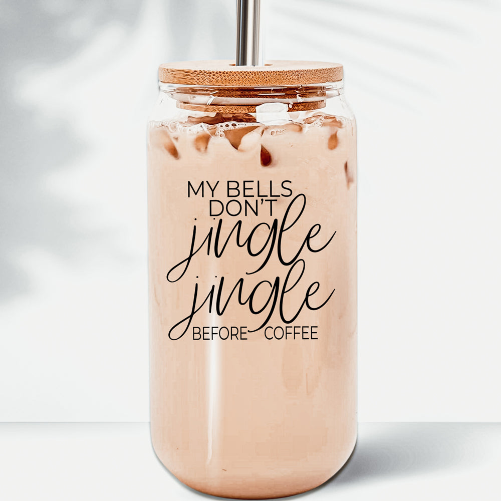 17oz Glass Tumbler With Bamboo Lid And Stainless Straws - Coffee Lover Gift BandsCo Straps