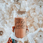 17oz Glass Tumbler With Bamboo Lid And Stainless Straws - Coffee Lover Gift BandsCo Straps