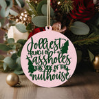Imperfect Jolliest Handcrafted Wooden 3D Christmas Ornament Set Limited Edition Tree Decor BandsCo Straps
