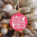 Imperfect Jolliest Handcrafted Wooden 3D Christmas Ornament Set Limited Edition Tree Decor BandsCo Straps