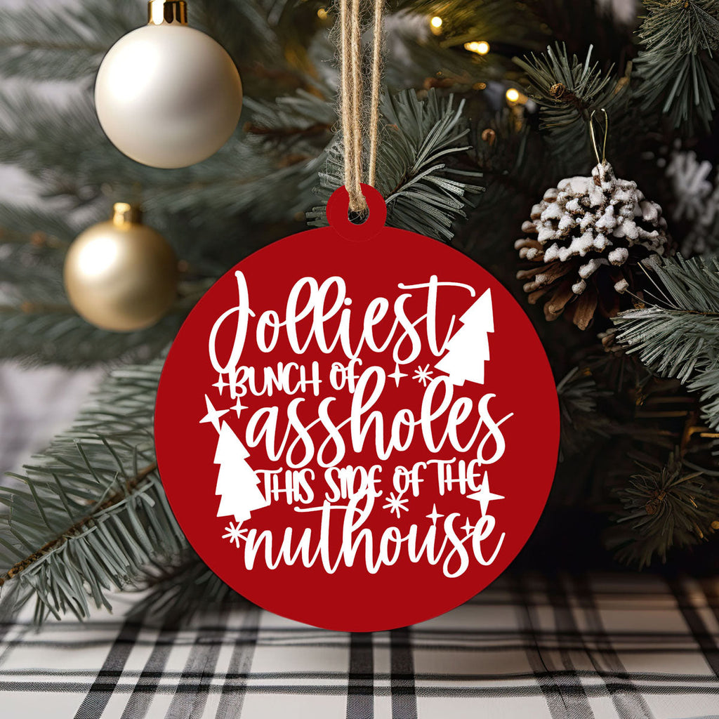 Imperfect Jolliest Handcrafted Wooden 3D Christmas Ornament Set Limited Edition Tree Decor BandsCo Straps