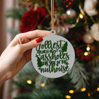 Imperfect Jolliest Handcrafted Wooden 3D Christmas Ornament Set Limited Edition Tree Decor BandsCo Straps