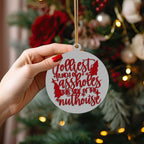Imperfect Jolliest Handcrafted Wooden 3D Christmas Ornament Set Limited Edition Tree Decor BandsCo Straps