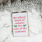 Jolliest Bunch Funny Christmas Sign Hilarious Holiday Wall Decor Gift For Home Parties And Mantel BandsCo Straps