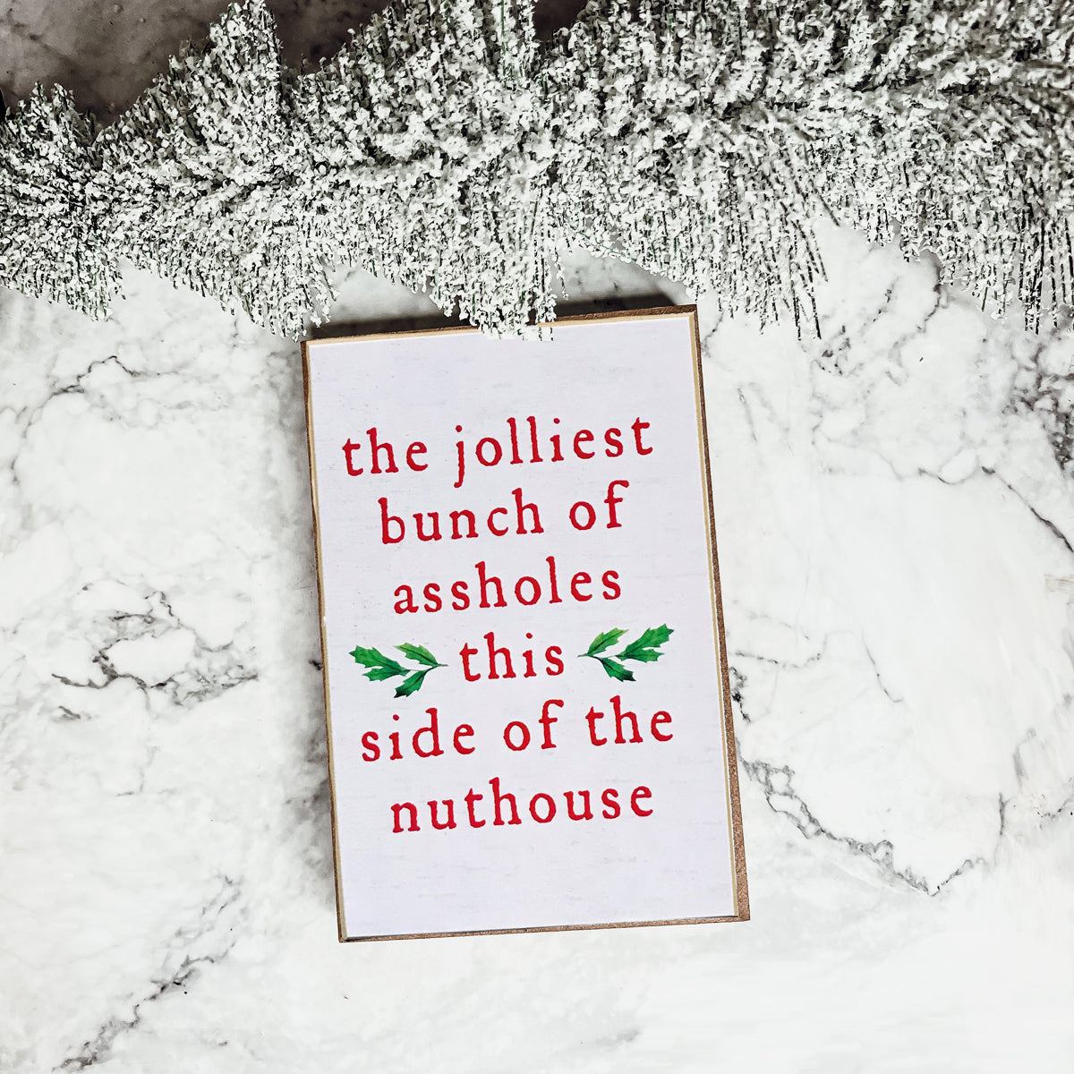 Jolliest Bunch Funny Christmas Sign Hilarious Holiday Wall Decor Gift For Home Parties And Mantel BandsCo Straps