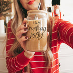 Freaking Jolly 17oz Tumbler With Bamboo Lid, 2 Stainless Straws And Cleaner BandsCo Straps
