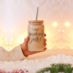 Freaking Jolly 17oz Tumbler With Bamboo Lid, 2 Stainless Straws And Cleaner BandsCo Straps