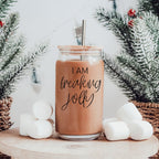 Freaking Jolly 17oz Tumbler With Bamboo Lid, 2 Stainless Straws And Cleaner BandsCo Straps