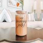 Freaking Jolly 17oz Tumbler With Bamboo Lid, 2 Stainless Straws And Cleaner BandsCo Straps