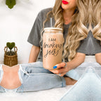 Freaking Jolly 17oz Tumbler With Bamboo Lid, 2 Stainless Straws And Cleaner BandsCo Straps
