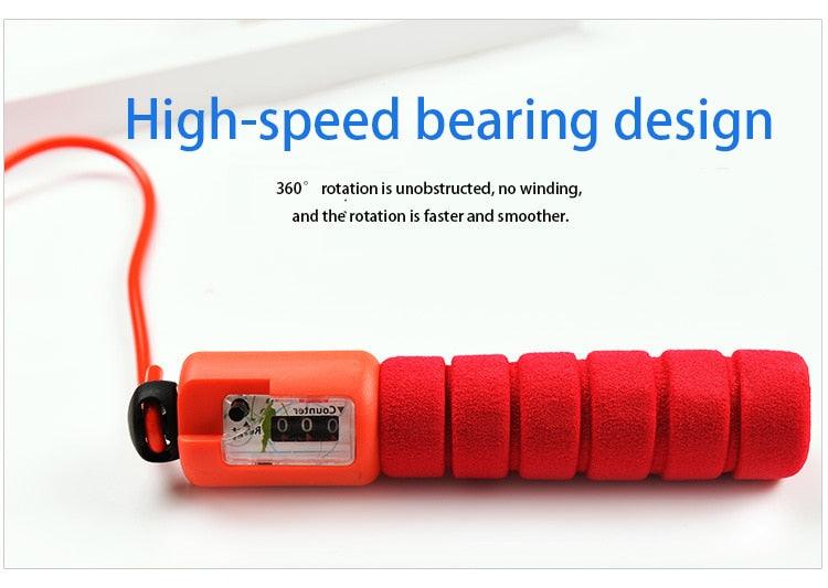 Jump Rope Skipping Electronic Counter Adjustable Fast Speed Counting Skipping Rope Wire Gym Workout Professional Sponge Jump Rope With Electronic Counter Soft Adjustable Fast Speed Counting Skipping Rope Stevvex
