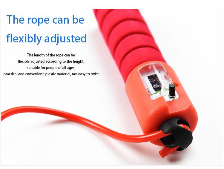 Jump Rope Skipping Electronic Counter Adjustable Fast Speed Counting Skipping Rope Wire Gym Workout Professional Sponge Jump Rope With Electronic Counter Soft Adjustable Fast Speed Counting Skipping Rope Stevvex