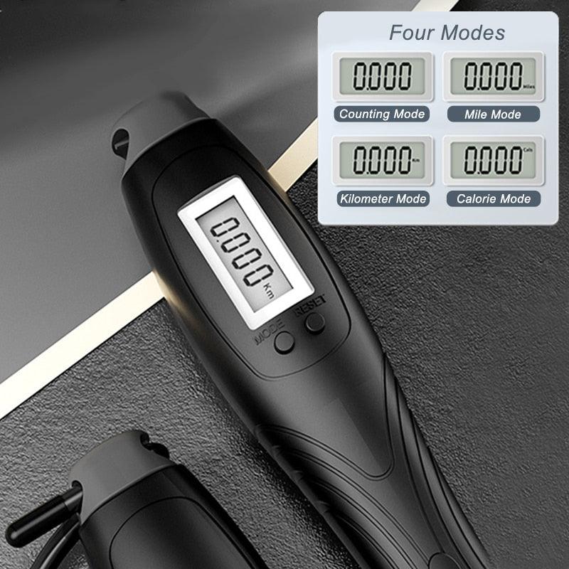 Jump Rope With Counter Adjustable Digital Counting Jumping Rope LCD Digital Counting Skipping Ropes Adjustable Weight Calories Time Setting With Sound Reminder Jump Ropes For Fitness Exercise Workout Gym Stevvex