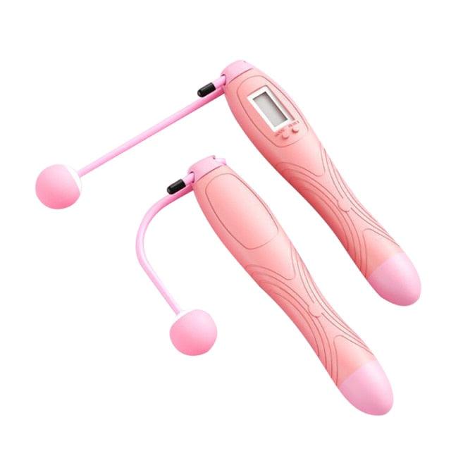 Jump Rope With Counter Adjustable Digital Counting Jumping Rope LCD Digital Counting Skipping Ropes Adjustable Weight Calories Time Setting With Sound Reminder Jump Ropes For Fitness Exercise Workout Gym Stevvex