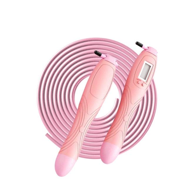 Jump Rope With Counter Adjustable Digital Counting Jumping Rope LCD Digital Counting Skipping Ropes Adjustable Weight Calories Time Setting With Sound Reminder Jump Ropes For Fitness Exercise Workout Gym Stevvex