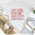 Just A Girl Who Loves Football Tee Peachy Sunday
